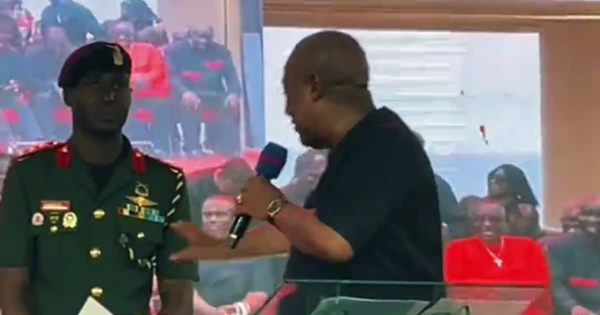 ‘Soldier, sit down; I feel safe here’ – Mahama tells his guard at event